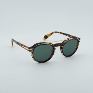 Rag & Bone RNB6006/S 0086 QT Sunglasses Havana Square Frame, Green Lenses
